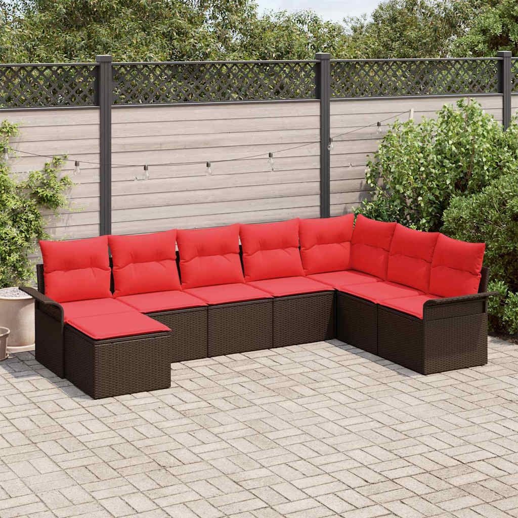 Garden Sofa Set with Cushion 8 pcs Brown Poly Rattan Garden Sofa Set with Cushion 8 pcs Brown Poly Rattan