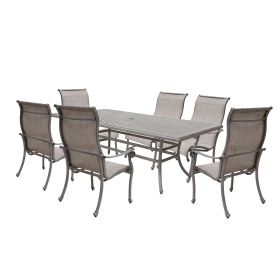 Cast Aluminum 7 Piece Aluminum Dining Set With Sling Chairs Cast Aluminum 7 Piece Aluminum Dining Set With Sling Chairs